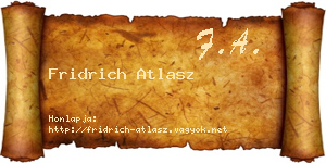 Fridrich Atlasz névjegykártya